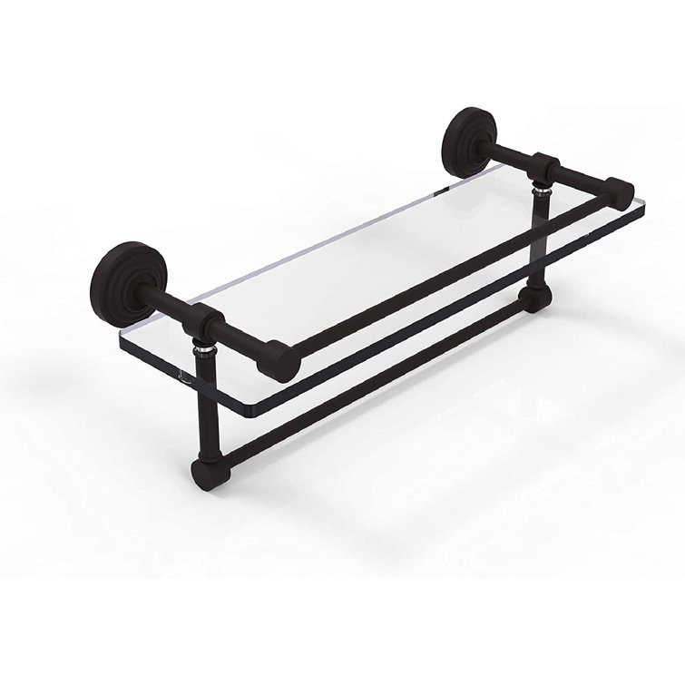 Latitude Run® Glass Bracket Shelf with Towel Bar Wayfair